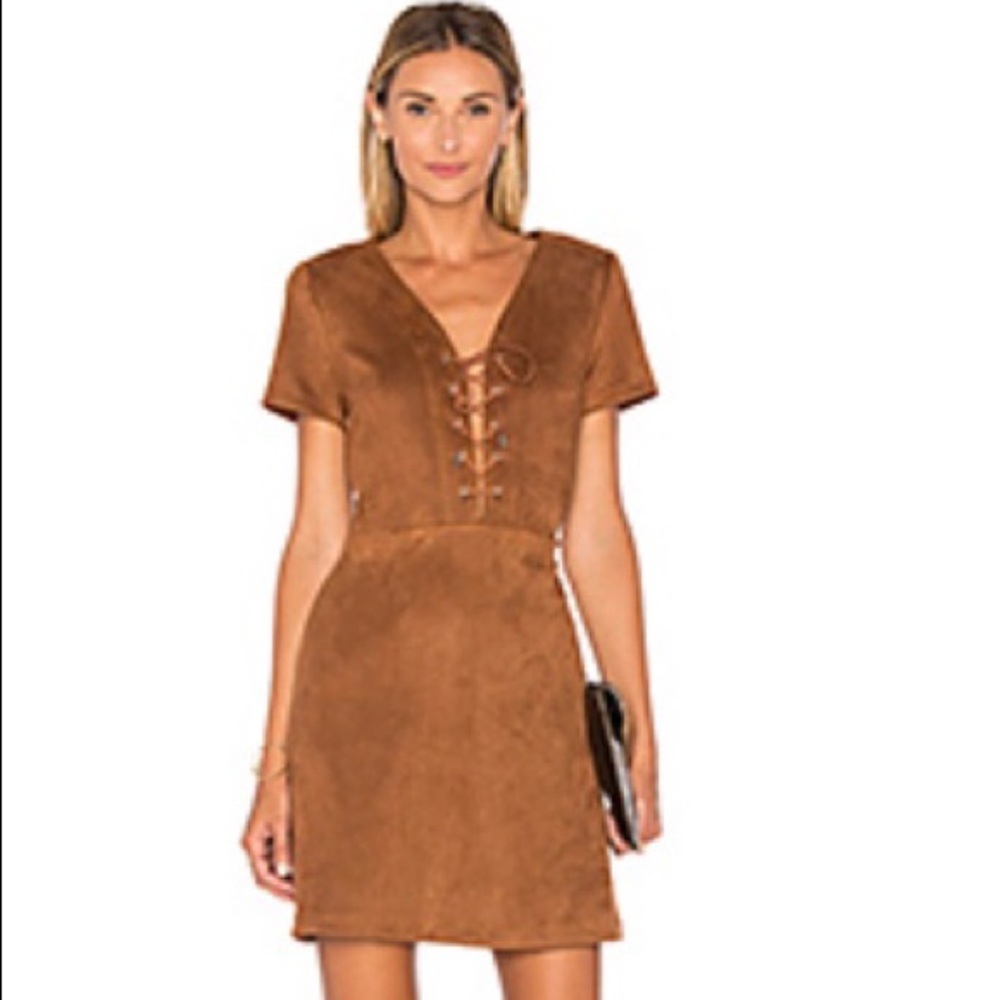 Jada Faux Suade Lace Up Dress
